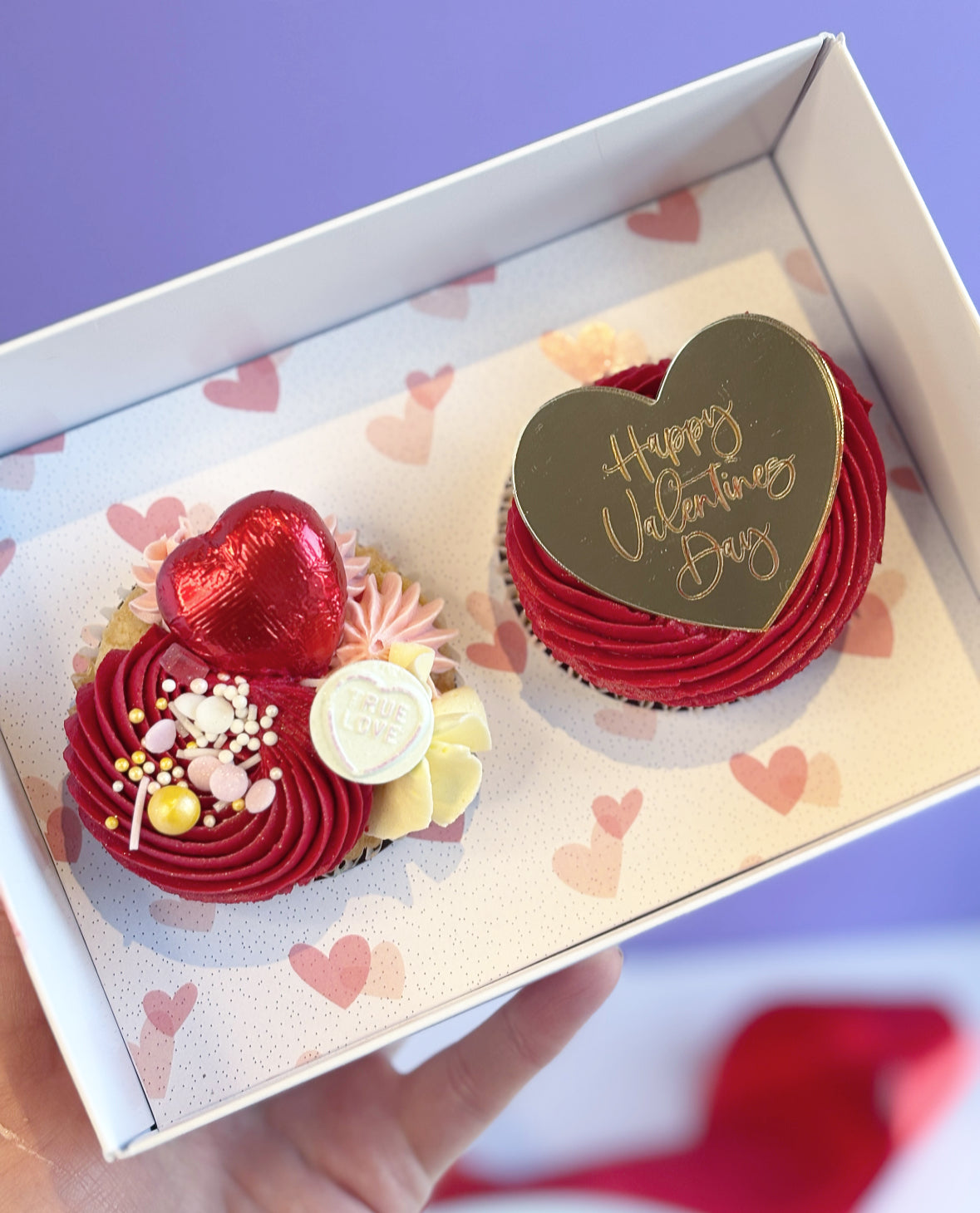 Valentines Cupcakes: Box of 2